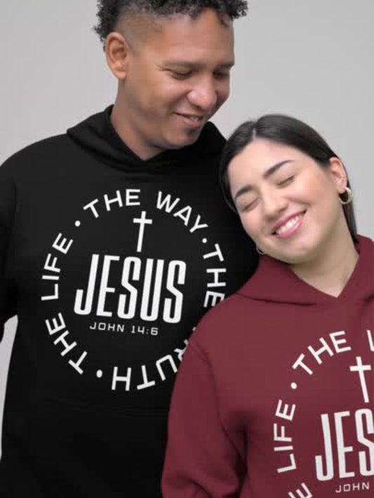 Jesus “The Way, The Truth, The Life” Christian Hoodie | John 14:6