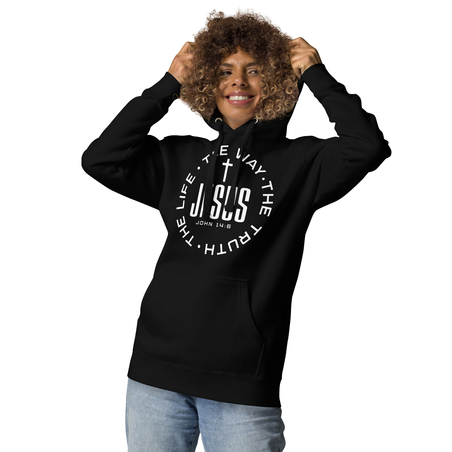 Premium Christian Unisex Hoodie – Jesus “The Way, The Truth, The Life” | John 14:6🔥(20% OFF)