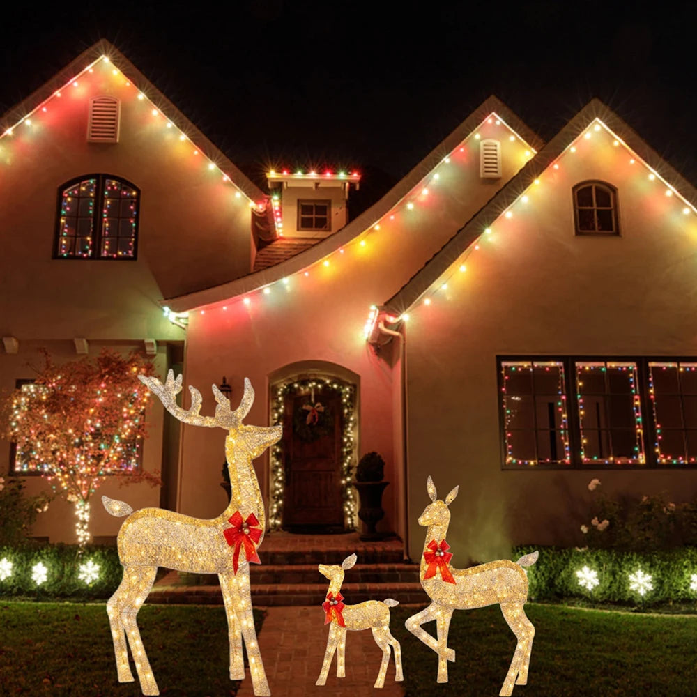 Lighted Christmas Deer Sleigh Outdoor Yard Decoration Winter Decoration For Front Yards New Fashion And Simple Furnishings 2023