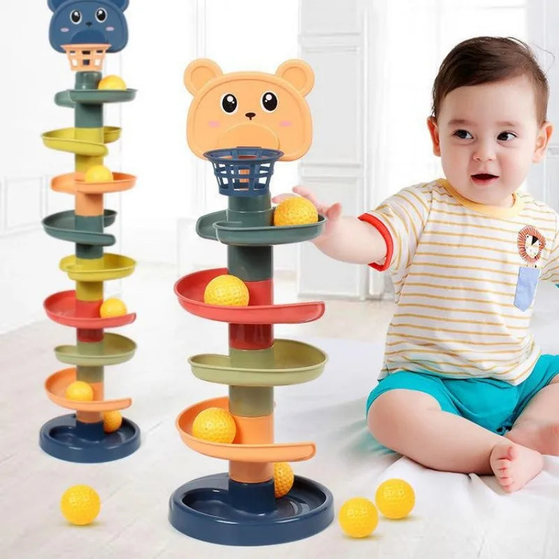 Montessori Baby Toy Children Montessori Educational Toys For Babies Rolling Ball Stacking Track Baby Education Toys Children