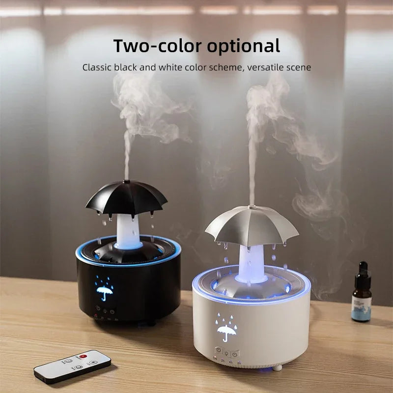 Umbrella Water Drop Air Humidifier with Colorful Light and aroma Essential Oil Diffuser