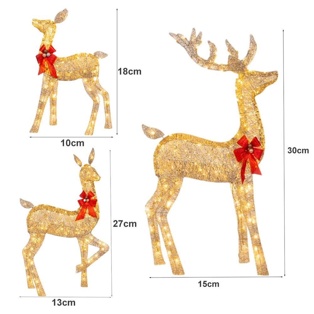 Lighted Christmas Deer Sleigh Outdoor Yard Decoration Winter Decoration For Front Yards New Fashion And Simple Furnishings 2023