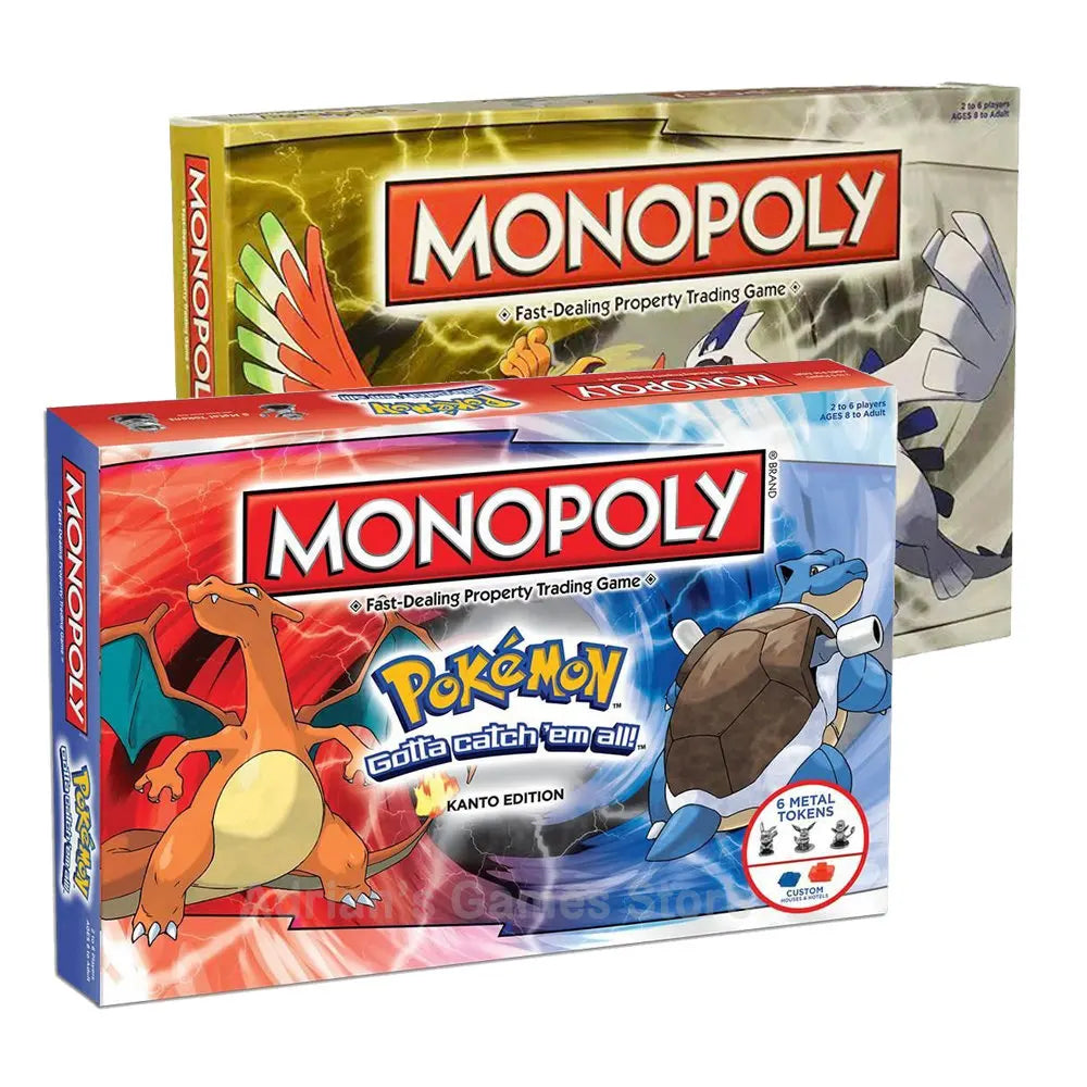 Pokemon MONOPOLY board game Johto and Kanto Edition English English Version Family Party Game Toy Children's Gift