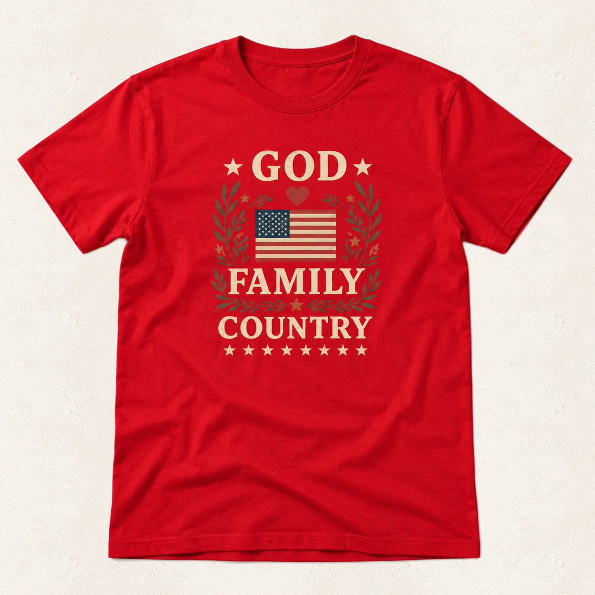 God Family Country Men's T-Shirt — warm ivory background