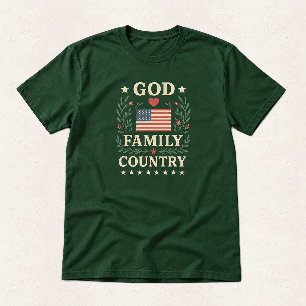 God Family Country Men's T-Shirt — warm ivory background