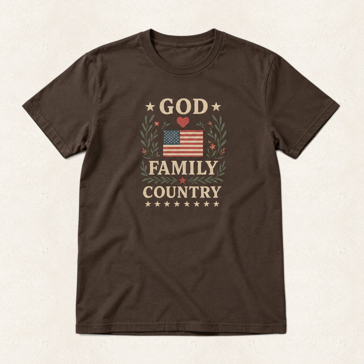 God Family Country Men's T-Shirt — warm ivory background