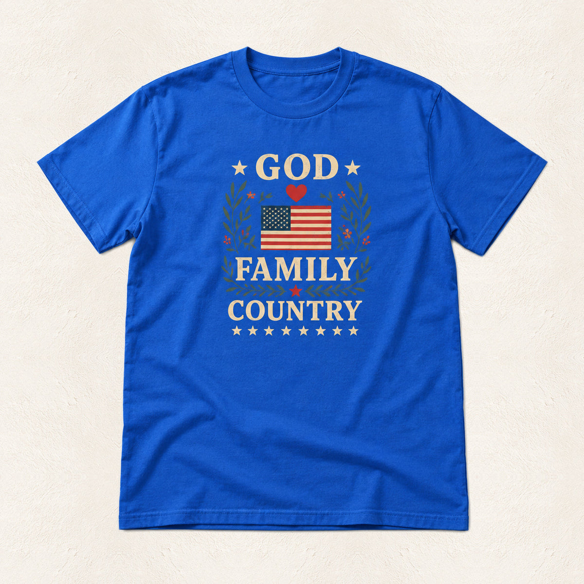 God Family Country Men's T-Shirt — warm ivory background